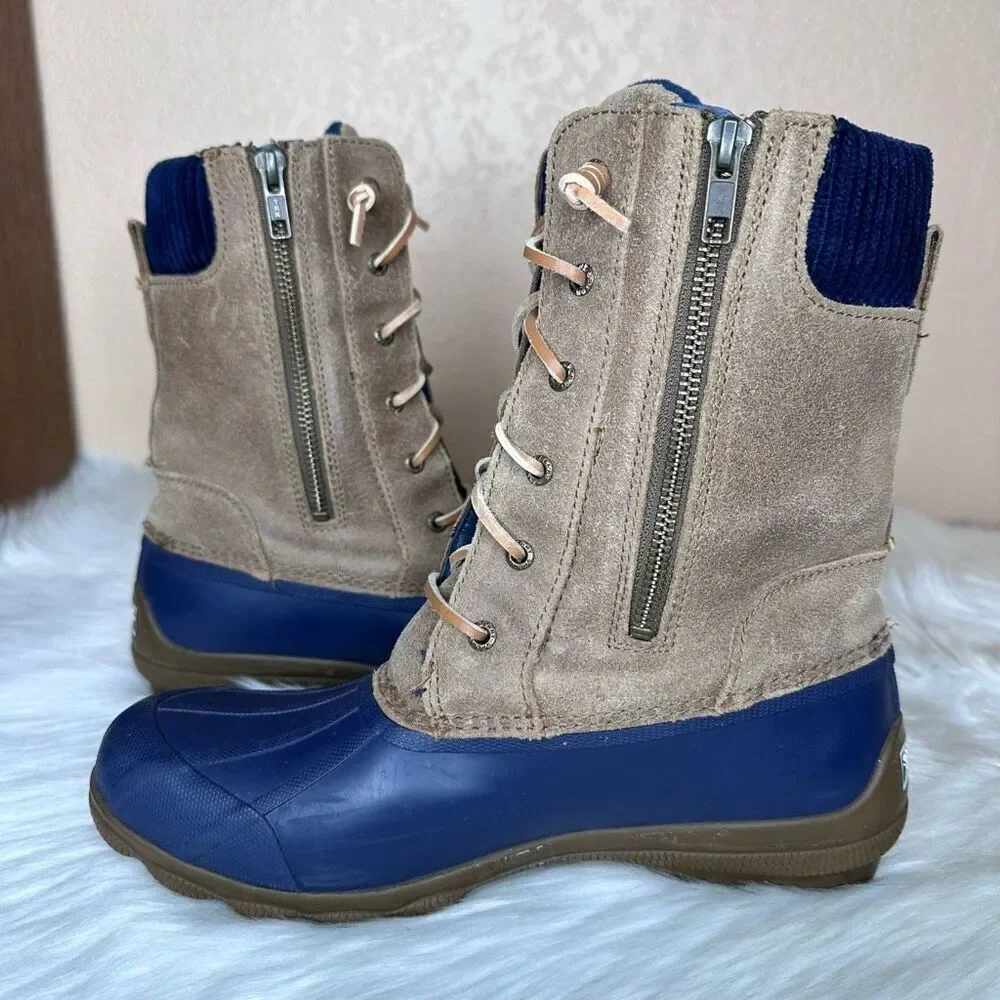 SPERRY TOP SIDER SYREN MISTY Women's Waterproof Duck Fleece Lined Boots Size 8